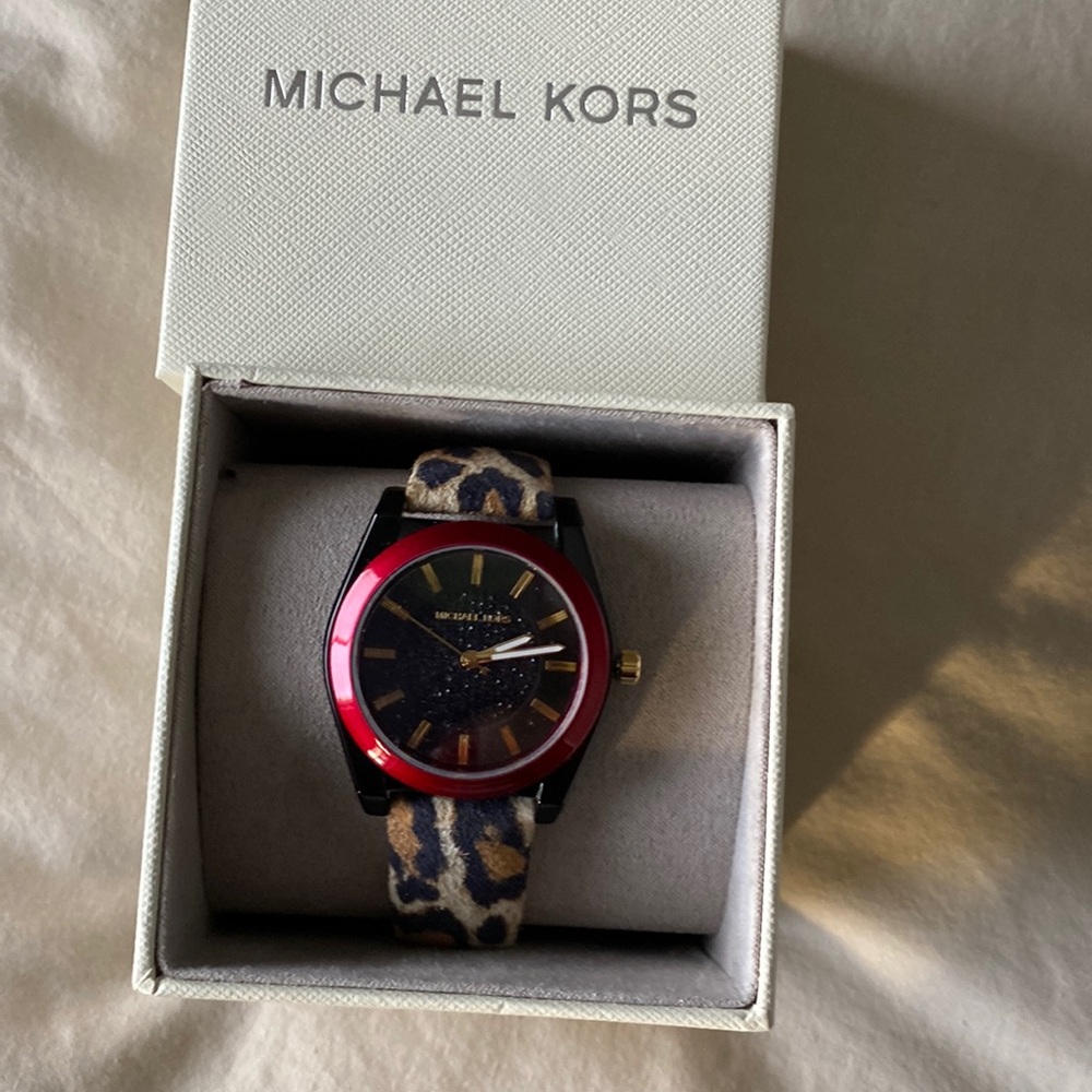 MK Watch with Leopard Strap